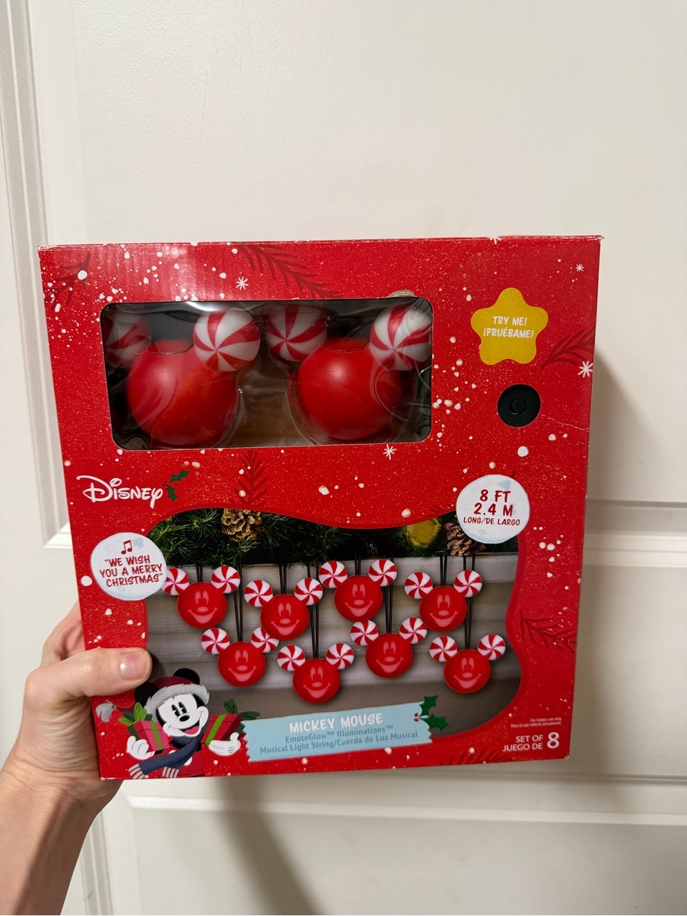Disney Mickey Mouse Red Peppermint String Lights Holiday Home Decor